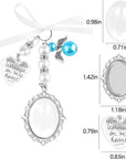 Wedding Bouquet Photo Charm Bridal Bouquet Photo Charms for Wedding Memory Bow Pearl Charm Heart Styled Pendent