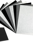 Felt Sheets for Crafts 9PCS 11.8 * 7.9In Wool Stiff Felt Sheets Soft Fabric Skin Felt DIY Patchwork Rug Arts and Crafts Fabric Pieces (Black+White+Gray)