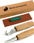 S01 Wood Spoon Carving Knives Set Spoon Making Tools Kit Whittling Knife Hook Knife Right-Handed Bowl Cup Kuksa for Beginners Woodworking Professional Wood Carving Kit