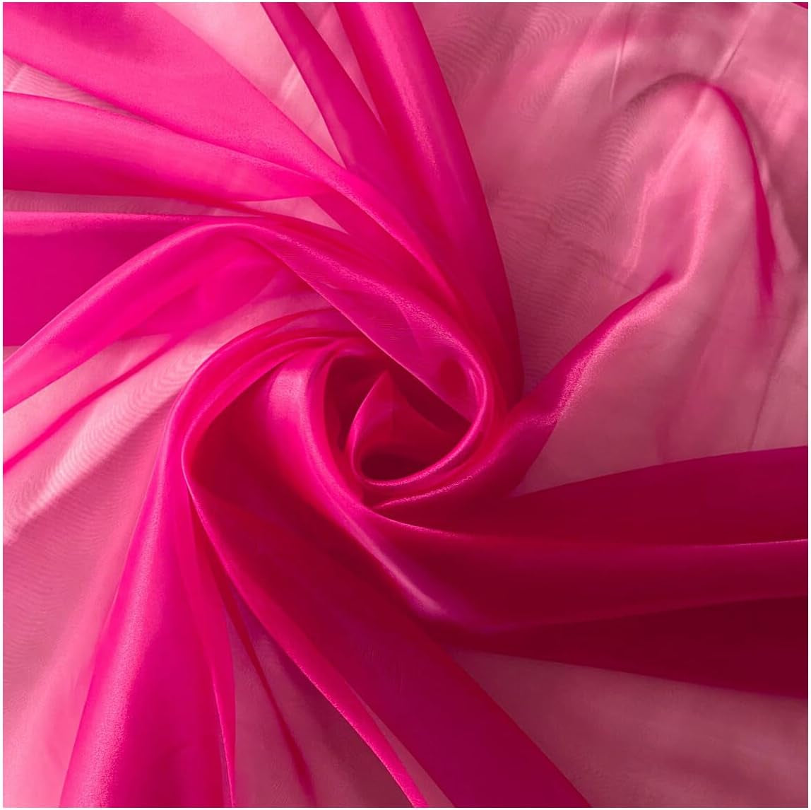 Pack of 25 Yards Long Bridal Solid Sheer Organza Fabric Bolt for Wedding Dress, Fashion, Crafts, Decorations, Backdrop, Christmas Craft Supplies, Silky Shiny Organza Fabrics 44” Wide- Dark Purple