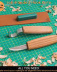 S01L Wood Spoon Carving Knives Set Spoon Making Tools Kit Whittling Knife Hook Knife Left-Handed Bowl Cup Kuksa for Beginners Woodworking Professional Left Handed Wood Carving Kit