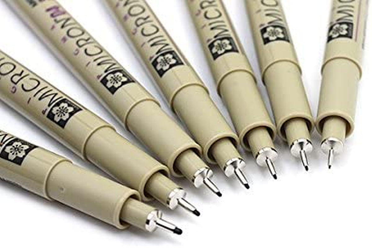 Pigma Micron Pen 005 Black Ink Marker Felt Tip Pen, Archival Pigment Ink, Fine Point for Artist Drawing Pens - 8 Pen Set