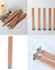 230 PCS Wooden Candle Wicks for Candle Making 0.5Mm Natural Candle Wood Wicks Wick Stickers Wick Clips Candle Cores Kit for DIY Candle Making Craft