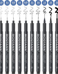 Drawing Pens Black Art Pens for Drawing 12 Size Waterproof Ink Pens for Artists Sketching, Manga, Writing
