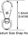 5 Set Key Chain Key Rings Metal Swivel Clasps Snap-On Keychain Ring Hook Spring Clip Snap Hook Lobster Clasp for Keys, Lanyards Jewelry Findings, round Edged