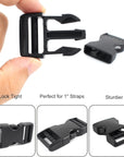 6PCS Plastic Buckles for Straps 1 Inch - Side Release Buckle, Sewing Clips for Dog Collar