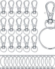 -50 Pcs Keychain Clips,Swivel Clasps Lanyard Snap Hooks,Keychain Hook, Key Chain Rings,Lobster Claw Clasps,D Ring Keychain Clasps,Key Chain Clip Hooks for Purse Hardware Sewing Craft Keychains