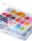 2 Pack 18 Grids Plastic Compartment Container, Bead Storage Organizer Box Case with Adjustable Removable Dividers for Jewelry Craft Tackles Tools, Size 7.8 X 6.3 X 1.2 In, White