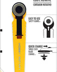 18Mm Quick-Change Rotary Cutter (RTY-4) - Rotary Fabric Cutter W/ Blade Cover for Quilting, Sewing, Crafts, Scrapbooking, Replacement Blade: RB18-2