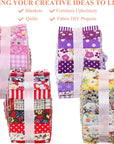 160 Pcs 4 Roll Fabric Strips Assorted Quilting Fabric for Quilting Crafting and Sewing Rolled Cotton for Crafts Blanket Rug Upholstery and Purse Making (Cute Printing Style)