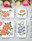 10 Pieces Flower Stencils Reusable Flower Stencils Templates for Painting on Wood Wall Floral Stencil for Painting on Furniture Canvas Paper Fabric