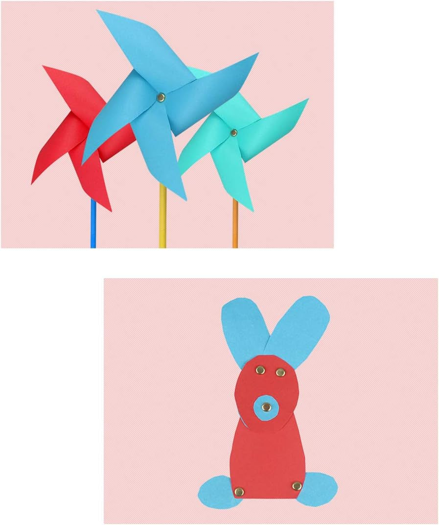 Mini Brads 100Pcs round Paper Fasteners Metal Brass Pastel Brads for Scrapbooking Crafts DIY Projects, 8X12Mm (Silver)