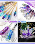 Resin Molds 18Pcs Pendulum Crystal Molds for Resin, Silicone Molds for Resin,Multi-Facet Resin Jewelry Molds for Quartz Crystals Pendants, Resin Necklace,Uv Resin