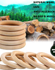 10 Pcs Macrame Wooden Rings, 60Mm/2.4Inch Natural Unfinished Solid Wood Hoops for DIY Craft Pendant Connectors Jewelry Making