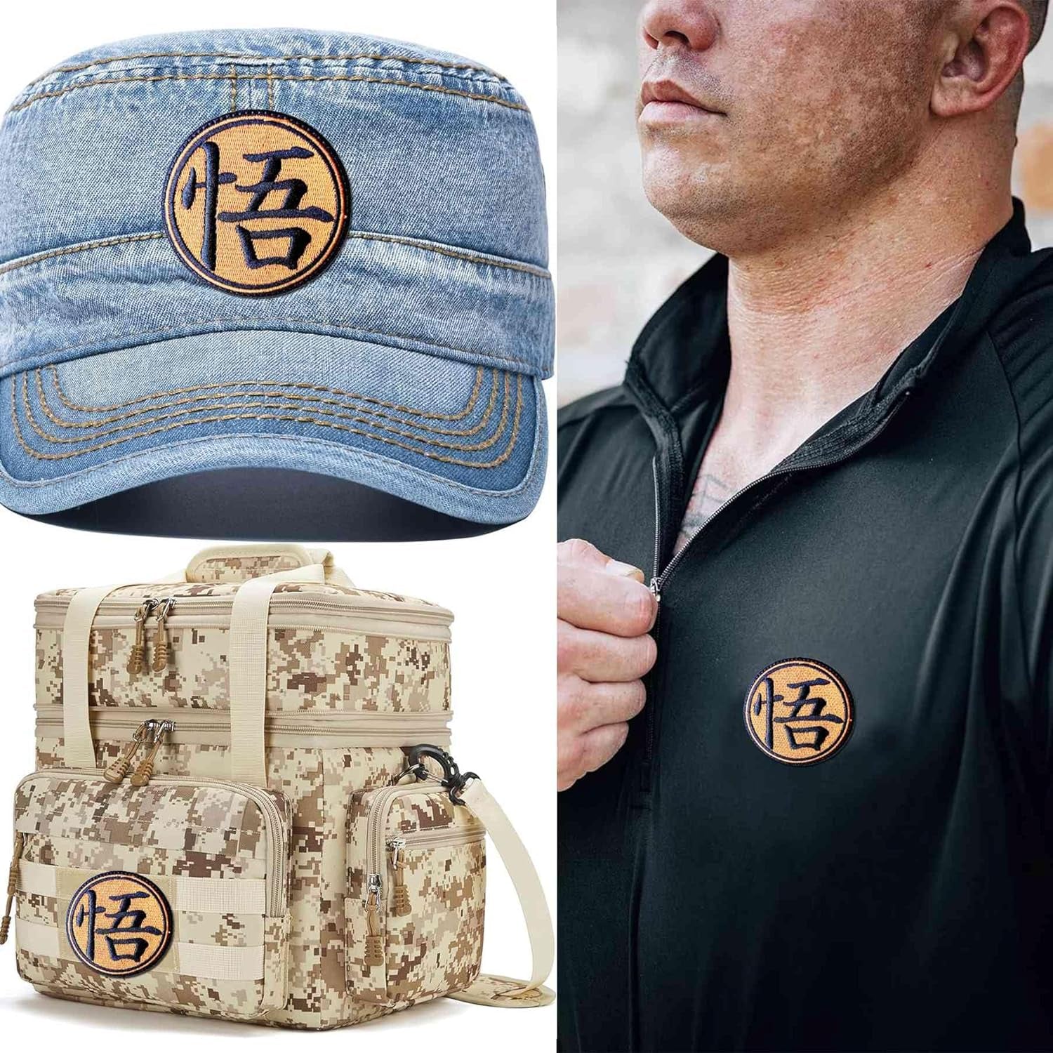 Military Morale Tactical Anime Patch, Embroidered Applique Attachment Fastener Hook and Loop on Tactical Cap Jackets