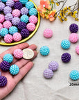 60PCS 20Mm Pearl Beads Bubblegum Beads Large round Spacer Beads Acrylic Beads for Jewelry Making Bracelet Earring Necklace
