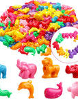180 Pieces Animal Shaped Beads Animal Beads Plastic Beads for Kids Zoo Marine Life Animal Design Plastic Beads for Kids DIY Crafts Jewelry Bracelets Necklaces Keychains Making Multi Color