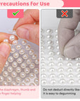 7 Sizes Self Adhesive Ivory White Hair Pearl Stickers, 2032 Pieces Stick on Pearls Gems for Hair, Face, Makeup, Eye, Crafts, Wedding