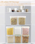 Cereal Container Food Storage Containers, Set of 8 (2.5L/84.55Oz) Airtight Dry Food Storage Containers with Lids - BPA Free Plastic for Flour, Cereal and Pantry Storage Containers