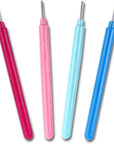 4 Pcs Paper Quilling Tools Slotted Kit Rolling Curling Quilling Needle Pen Rose Blue for Art Craft DIY Paper Cardmaking Project (4 Pcs)