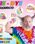 DIY Tie Dye Kit, 26 Colors Fabric Dye Art Set with Rubber Bands, Gloves, Spoon, Funnel, Apron, and Table Covers-Great for Craft Arts Fabric Textile Party Handmade Project.
