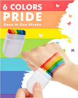 Pride Face Paint Kit - 6 Color Rainbow Face Body Paint with Pride Makeup Stick, Stencil Stickers, and Pride Bracelet - Perfect for Gay Pride Parade, Pride Month Celebrations and Party