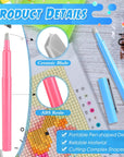 2 Pcs DIY Diamond Painting Parchment Paper Cutter Precision Craft Ceramic Blade Knife Pen for Cutting Paper Art with Replaceable Blade, Pink, Blue