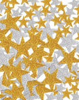Glitter Star Foam Stickers - Sparkly Gold and Silver,Self Adhesive for Kids Crafts - Large & Small Sticky Stars Shape Pack of 208 PCS.