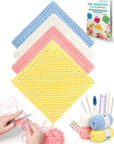Knitting Kit for Beginners-Learn to Knit Dishcloth-Beginner Knitting Kit for Adults Kids with Knitting Book, Knitting Needles,Beginner Yarn, Yarn Needle, Craft Kits Gift (Beginner to Expert)