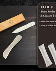 Bone Folder & Creaser Tool - 2PCS - Scoring, Folding for Origami, Paper Crafts, Bookbinding, Leather Crafts and Card Making & Folding Paper