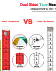 Tape Measure Measuring Tape for Body Fabric Sewing Tailor Cloth Knitting Home Craft Measurements,60-Inch/150-Cm Soft Multicolor Tape Measure Body Measuring Tape Set with Snap Button Closure,Dual Sided