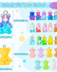 82 Pieces Candy Pendant Charm for Jewelry Making, Includes 24 Resin Candy Pendant, 22 DIY Bear Charms, 14 Gummy Heart Charms, 10 Lollipop Polymer Clay Charms and 12 Milk Tea Ice Cream Charms