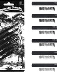 Compressed Charcoal, Square Vine Charcoal Sticks for Drawing, Pack of 6 (2 Soft, 2 Medium and 2 Hard)
