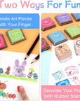 20 Colors Washable Ink Pads for Kids Rubber Stamps, Fingerprint Crafts Stamp Pad for Kids, Paper, Scrapbook, Fabric, Wood (Pack of 20)