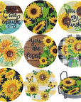 8 PCS Sunflower Diamond Painting Coasters Kit Flower Diamond Art Coasters Farmhouse Inspirational DIY Diamond Coasters 5D Diamonds Drink Coaster with Cork Bases Holder for Adults Beginners Handicraft