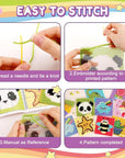 8-In-1 Cross Stitch Kit for Beginners Kids, Includes 8 PCS Plastic Canvas with Pre-Patterns, 13 Colors Threads, Instructions, Embroidery Needles for Beginners Sewing