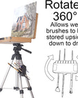 Brush Grip Paintbrush Holder and Drying Rack/Caddy, Painting Supplies (Black)