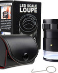 10X Illuminated Jewelers Loupe Magnifier with Interchangeable Reticle Scale, LED Light, 25Mm Field of View, for Jewelry,Gems, Coins, Hobby Tool (1 Glass Scale Chart)