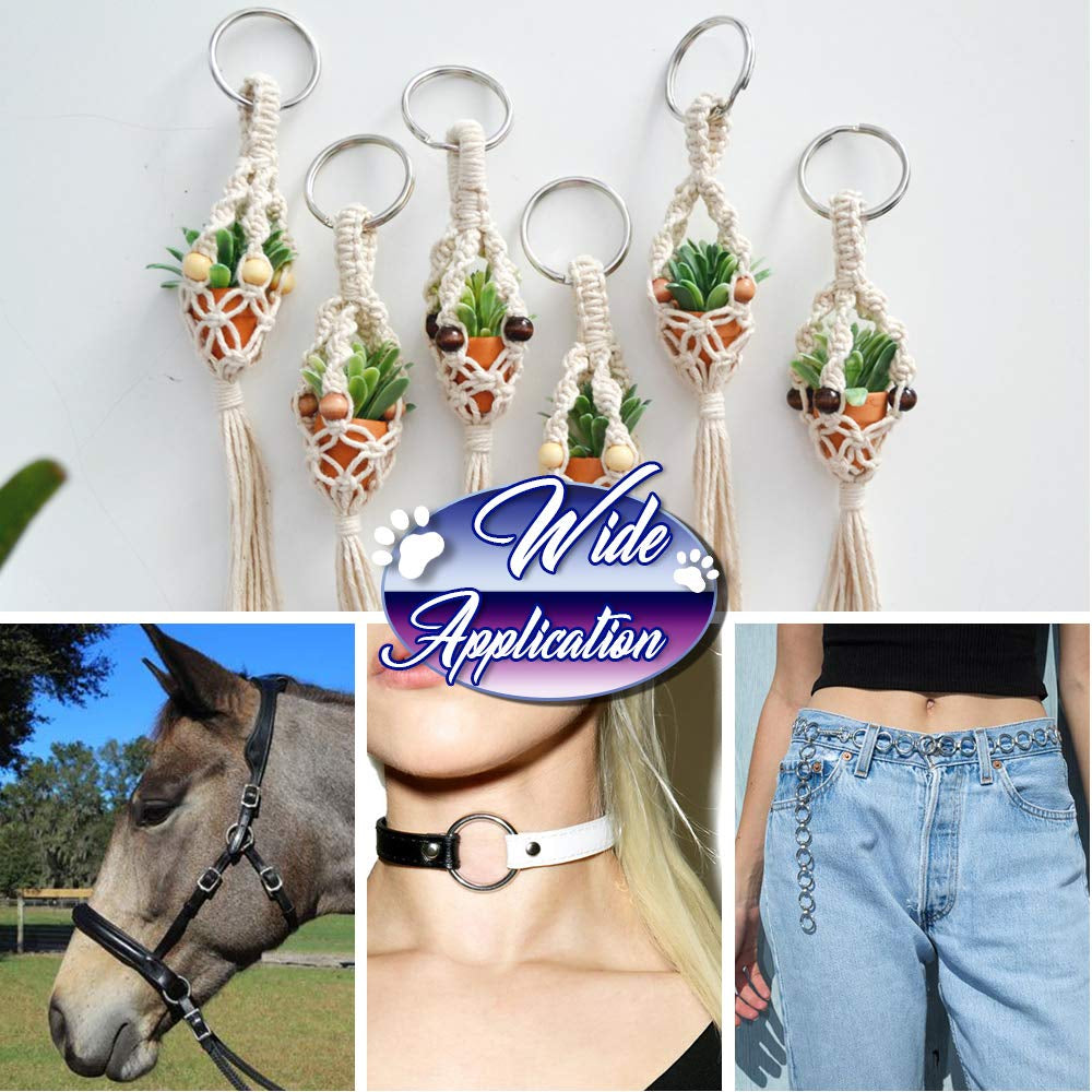 Metal O Ring,50 Pcs Silver Multi Purpose Metal O Ring for Macrame, Camping, Dog Leashes, Hardware, Bags and More Craft Project - 16Mm, 21Mm, 25Mm, 32Mm, 38Mm