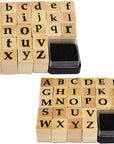 Wooden Rubber Stamps, 52Pcs Vintage Wood Letter Stamps Alphabet Stamps for Card Making DIY Craft Scrapbooking