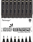 Calligraphy Brush Pen, Hand Lettering Pens, 8 Size Black Markers Set for Artist Sketch, Technical, Writing, Art Drawing