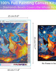 6 Pack Anime Diamond Painting Kits for Adults, Starry Night 5D DIY Full Drill Beginners Cartoon Diamond Art Kits for Anime Lovers Room Bedroom Living Room Bathroom Wall Decor 12X16 Inch