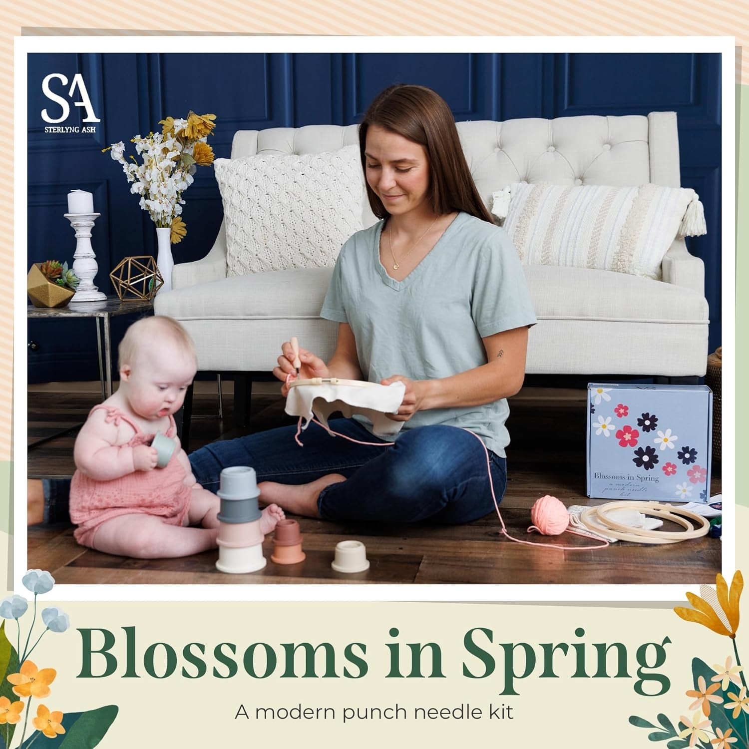 Punch Needle Kit. Includes Embroidery Patterns, Embroidery Fabric, Embroidery Hoop, and Punch Needle Kits. Punch Embroidery Kit and Beginner Tool Kit - Punch Needle Kits Adults Beginner.