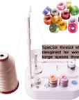 Automatic Bobbin Winder with Auto Stopper, Large Spool Thread Holder and Extra 6 Spools of 400 Yards Polyester Threads for Sewing Machine Thread Winding Use