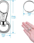 Key Chain Swivel Hooks,  100Pcs Keychain Hardware Metal Swivel Snap Hook Lanyard Clips Hooks with Keychain Rings for Keychain Hardware and Lanyard Charms