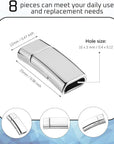 8 Pieces 10X3 Mm Flat Leather Magnetic Clasps Bracelet Jewelry Making Magnetic Clasps Silver Bracelet Metal Clasp and Closures DIY Magnetic Locking for Jewelry Bracelet Craft Making Supplies