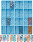 Domino Mold for Epoxy Domino Mold for Resin Candy Molds Clay Mold Dominoes Molds 28 Cavities Silicone Mold for Pendant Epoxy Molds Cake Jewelry Making Tool (Blue,125 Gram)