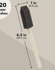 120 Pack Foam Paint Brushes - Bulk 1 Inch Sponge Brush for Acrylic, Watercolor, Staining, Varnishing, Mod Podge