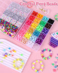 1500Pcs Pony Beads Bracelet Making Kit, 24 Colors Friendship Bracelet Kit Kandi Beads, Letter Beads Heart Beads with Elastic String for Jewelry Making DIY Craft Gifts for Adults