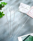 240 Pcs Floral Picks Card Holder Plastic Straight Head Flower Card Holder Stick for Card Photo Floral Bouquet Arrangement Valentine'S Day Wedding Birthday Party Decoration (Fork Shape, 9.4 Inch)